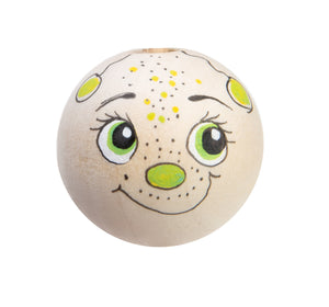 Handbemaltes Holzköpfchen Schnecke grün