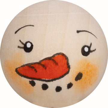 Handbemaltes Holzköpfchen Schneemann 2