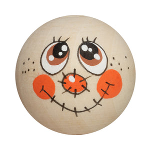 Handbemaltes Holzköpfchen Vogelscheuche orange