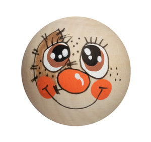 Handbemaltes Holzköpfchen Vogelscheuche orange/braun