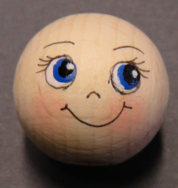 Handbemaltes Holzkopferl Gesicht freundlich Nr. 1
