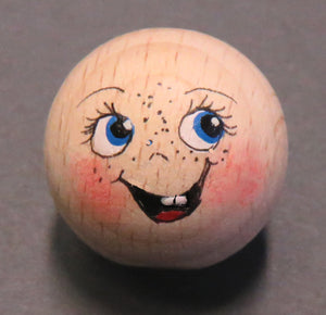 Handbemaltes Holzkopferl Smile Nr. 6 lächeln lachendes Gesicht