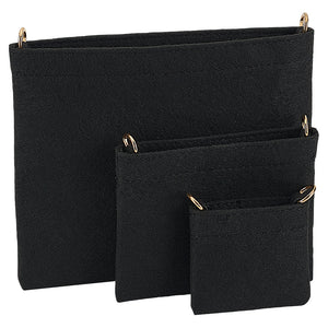 Handtascheneinsatz Organizer Set Filz schwarz 3 Größen / Set