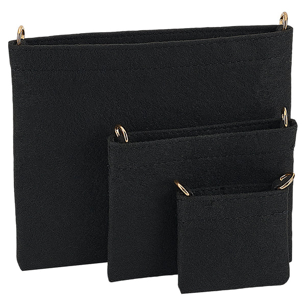 Handtascheneinsatz Organizer Set Filz schwarz 3 Größen / Set