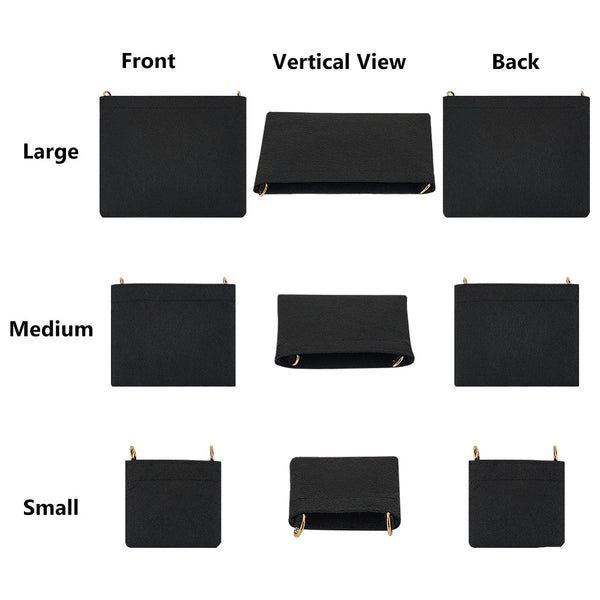 Handtascheneinsatz Organizer Set Filz schwarz 3 Größen / Set