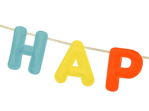 Happy Birthday Filz-Banner – Bunte Buchstabengirlande 3m
