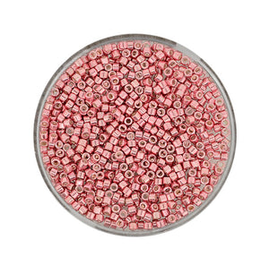 Hochwertige japanische Delica Beads Glasperlen vintage rose metallic 2mm 4g / Dose
