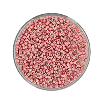 Hochwertige japanische Delica Beads Glasperlen vintage rose metallic 2mm 4g / Dose
