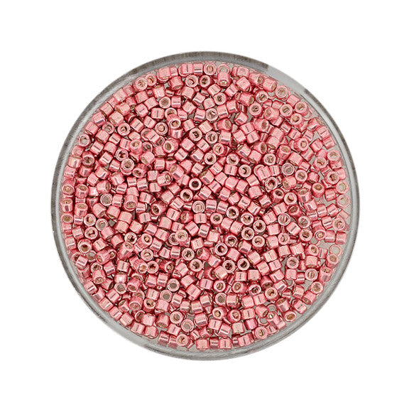Hochwertige japanische Delica Beads Glasperlen vintage rose metallic 2mm 4g / Dose