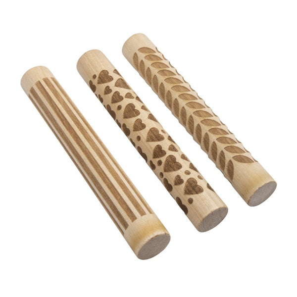 Holz Motivmuster Roller Love FSC 100% 11x1,5cm 3 Stück / SB-Beutel