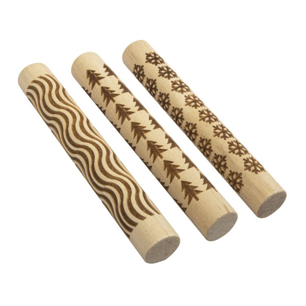 Holz Motivmuster Roller Tree FSC 100% 11x1,5cm 3 Stück / SB-Beutel