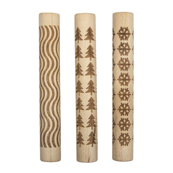 Holz Motivmuster Roller Tree FSC 100% 11x1,5cm 3 Stück / SB-Beutel