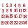 Holz Adventskalenderzahlen 1-24 2cm Klebepunkt 24 Stück klassikrot