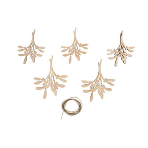 Holz Deko Mistelzweig FSC Mix Credit 8,3-10,3cm +Kordel 0,5m 5Stück