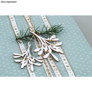 Holz Deko Mistelzweig FSC Mix Credit 8,3-10,3cm +Kordel 0,5m 5Stück