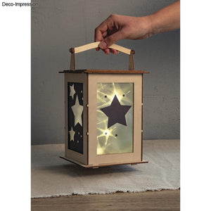 Holz Laterne natur Basic FSC Mix Credit 15,3x15,3x26,5cm 15-tlg. 1Set