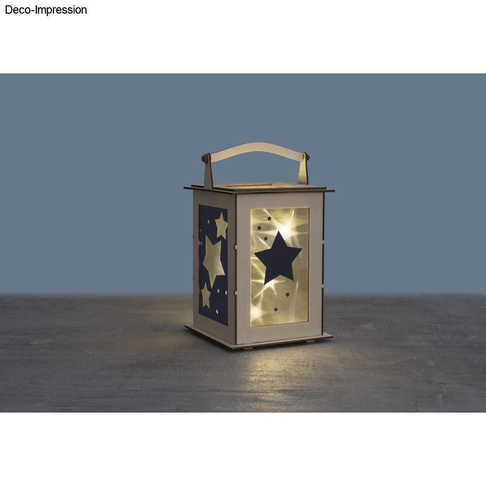 Holz Laterne natur Basic FSC Mix Credit 15,3x15,3x26,5cm 15-tlg. 1Set