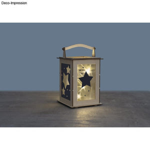 Holz Laterne natur Basic FSC Mix Credit 15,3x15,3x26,5cm 15-tlg. 1Set