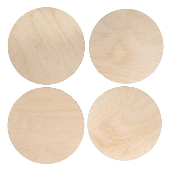 Holz Platten Set L natur FSC Mix Credit ø15-15,5cm Stärke 4mm 4 Stück