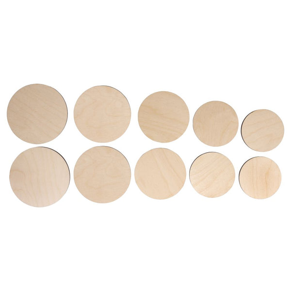 Holz Platten Set S natur FSC Mix Credit ø7,5-10,5cm Stärke 4mm 10 Stück