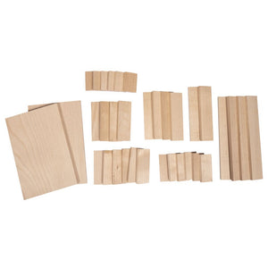 Holz Set Klötzchen natur Platten FSC 100% Mini 34 Teile 1Set