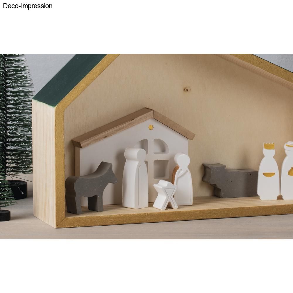 Holz Set Klötzchen natur Platten FSC 100% Mini 34 Teile 1Set