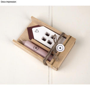 Holz Set Klötzchen natur Platten FSC 100% Mini 34 Teile 1Set