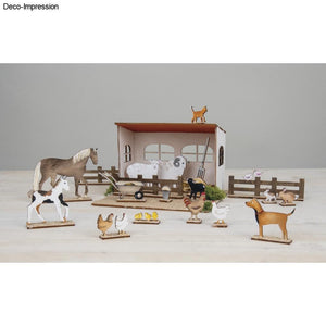 Holz Steckteil Bauernhof FSC Mix Credit 45-tlg. 1Set natur