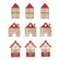 Holz Streuteile Haus 4,5-4,2cm m. Klebepunkt 9 Stück