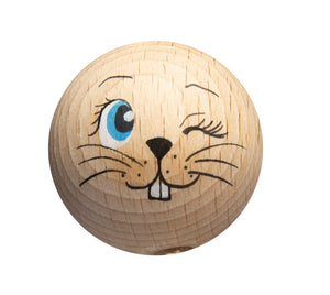 Handbemalter Holzkopf Häschen zwinkernd