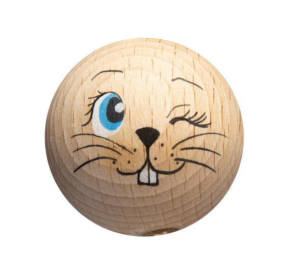 Handbemalter Holzkopf Häschen zwinkernd