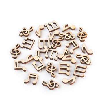 Holzmix Musiknoten Lasercut gemischt 15mm 50 Stück