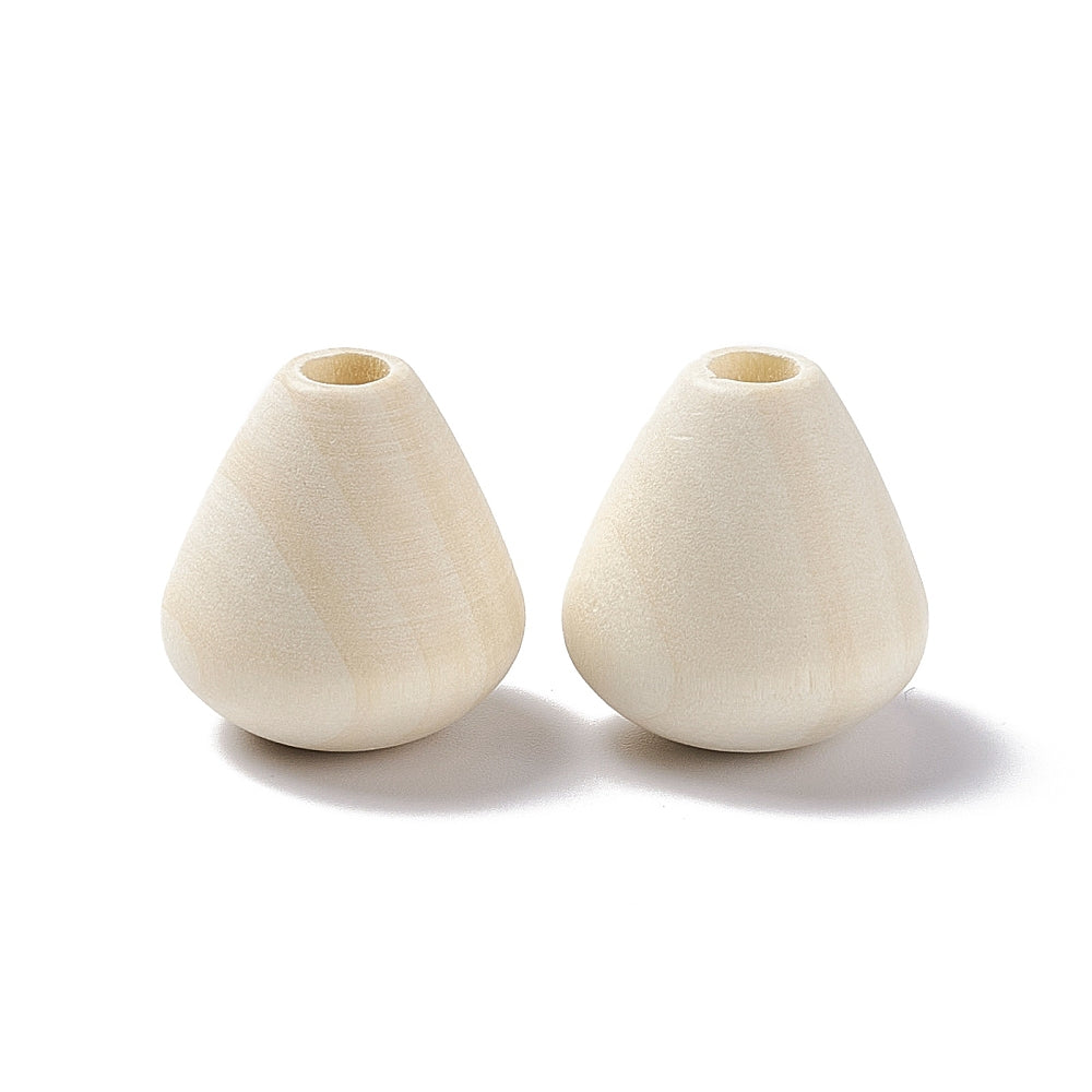 Holzperlen Tropfen roh 23x22mm Lochborhung 5,5mm 10 Stück