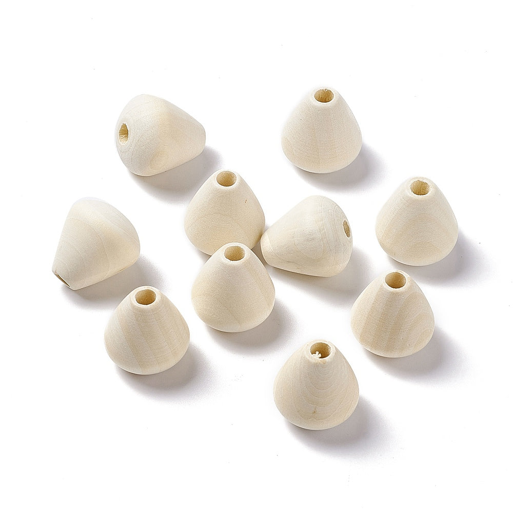 Holzperlen Tropfen roh 23x22mm Lochborhung 5,5mm 10 Stück
