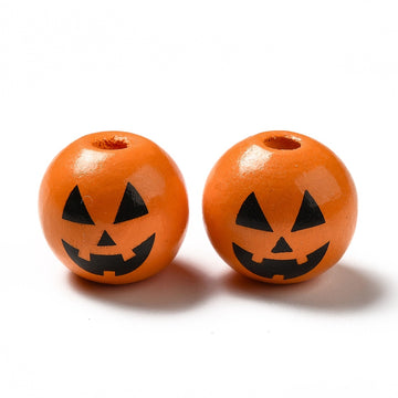 Holzperlen Kürbis orange 16mm 10 Stück