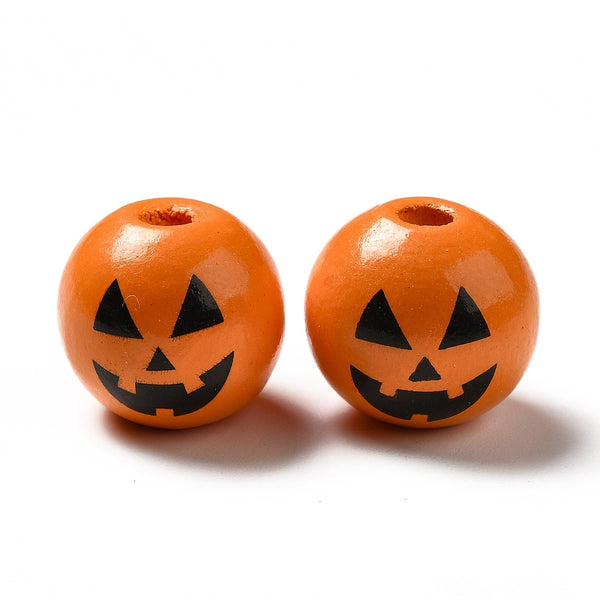 Holzperlen Kürbis orange 16mm 10 Stück
