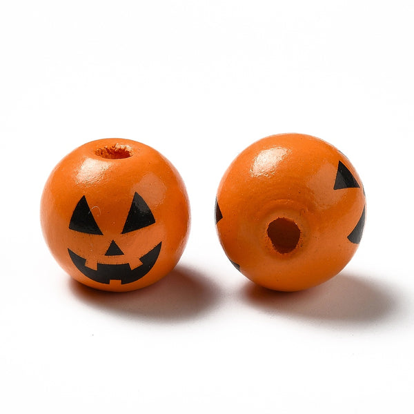 Holzperlen Kürbis orange 16mm 10 Stück