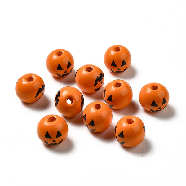 Holzperlen Kürbis orange 16mm 10 Stück
