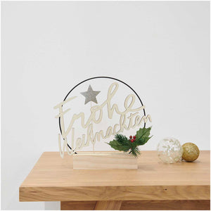 Holzschriftzug Frohe Weihnachten magnetisch 27,8 x 20,1cm