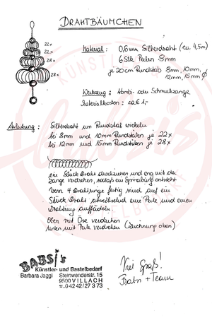 Holzstabset für Drahtbäumchen 4 Stärken