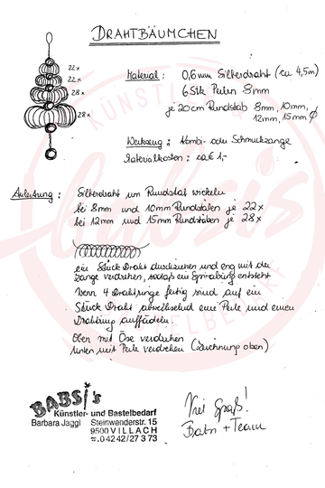 Holzstabset für Drahtbäumchen 4 Stärken