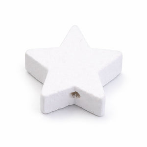 Holzperlen Sterne weiß 20x6mm Lochbohrung 2mm 30 Stück/Btl.