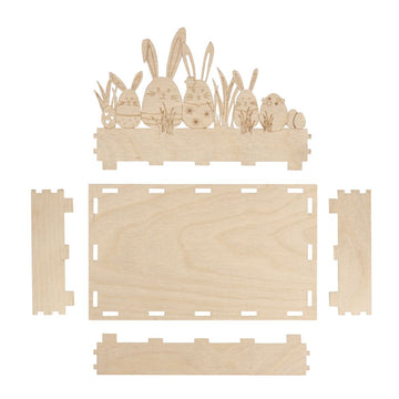 Holztablett Osterhasen FSC Mix Credit 20x12x12,5cm 1 Set natur