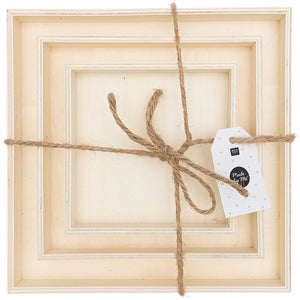 Holztablett quadratisch natur 12x12cm / 16x16cm / 20x20cm 3 Stück 100% FSC
