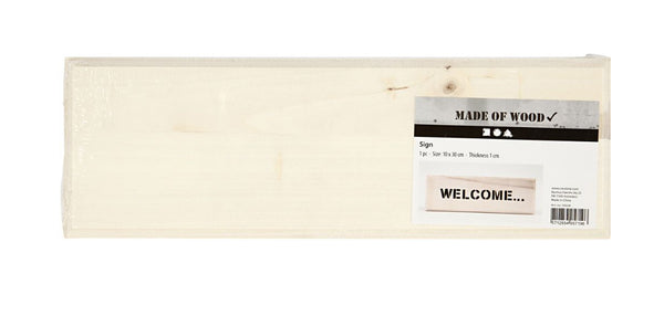 Holztafel Türschild natur 1cm dick 10x30cm