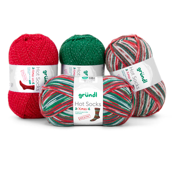 Gründl Hot Socks X-MAS 2026 4-fach Sockenwolle 100g / 420m