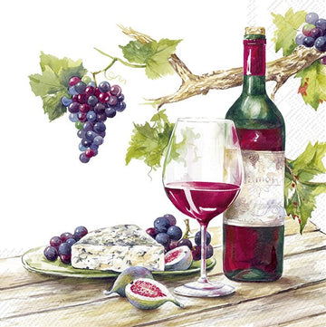 IHR Servietten Red Wine Tasting Weinjause 3-lagig 33x33cm 20 Stück / Packung