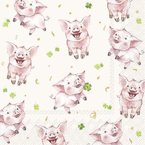 IHR Servietten GOOD LUCK PIGS Glücksschweinchen FSC Mix 33x33cm 20 Stück