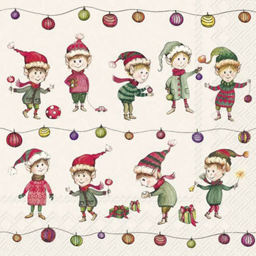 IHR Servietten Elves at Work creme FSC Mix 33x33cm 20 Stück