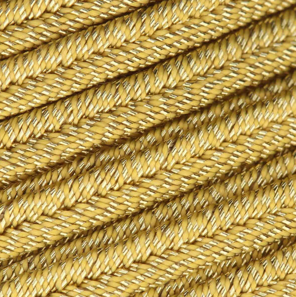 Italian Luxury Soutache Band polished brass metallic hellgold per Meter